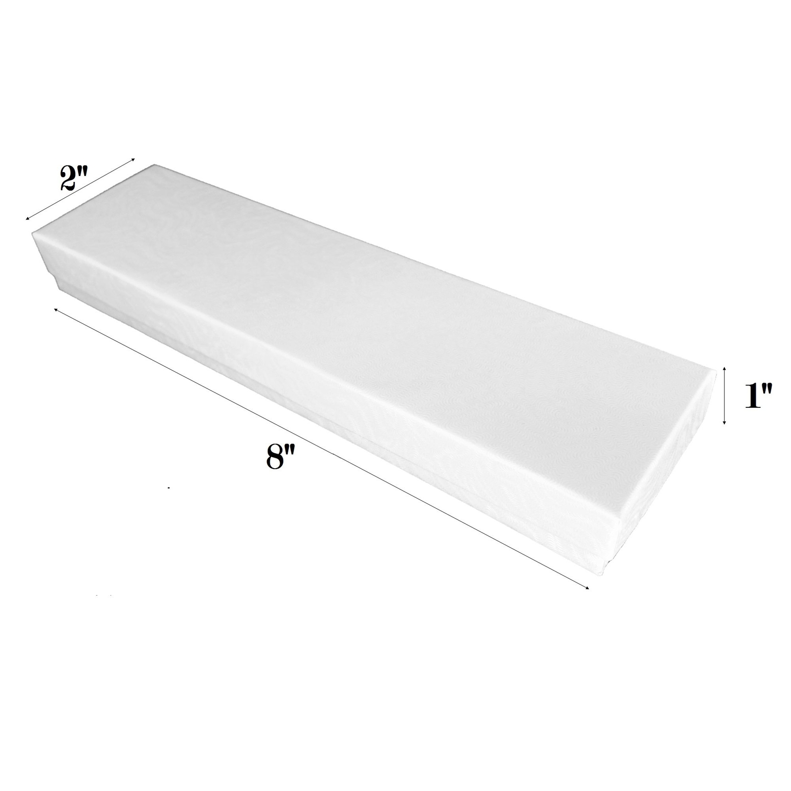 100 White Swirl Cotton Filled Jewelry Boxes 3 1/4" x 2 1/4" x 1"H