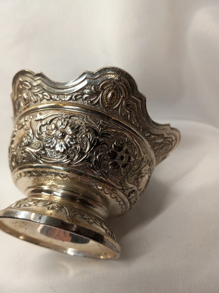 Silver Plate Bowl With Damage Has Mark But Cant Identify