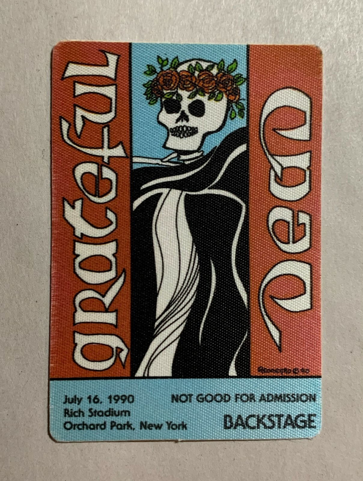 Grateful Dead Backstage Pass 7-16-90 7/16/90 Orchard Park NY Rich Stadium Buffal