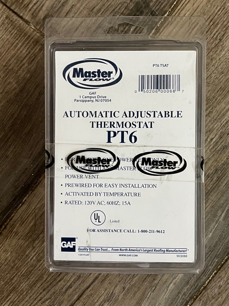 GAF Master Flow Manually Adjustable Power Thermostat PT6