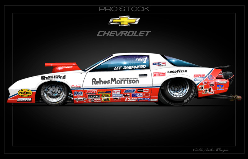 Reher Morrison Shepherd 1984 Pro Stock Camaro 28X18" Poster FC070