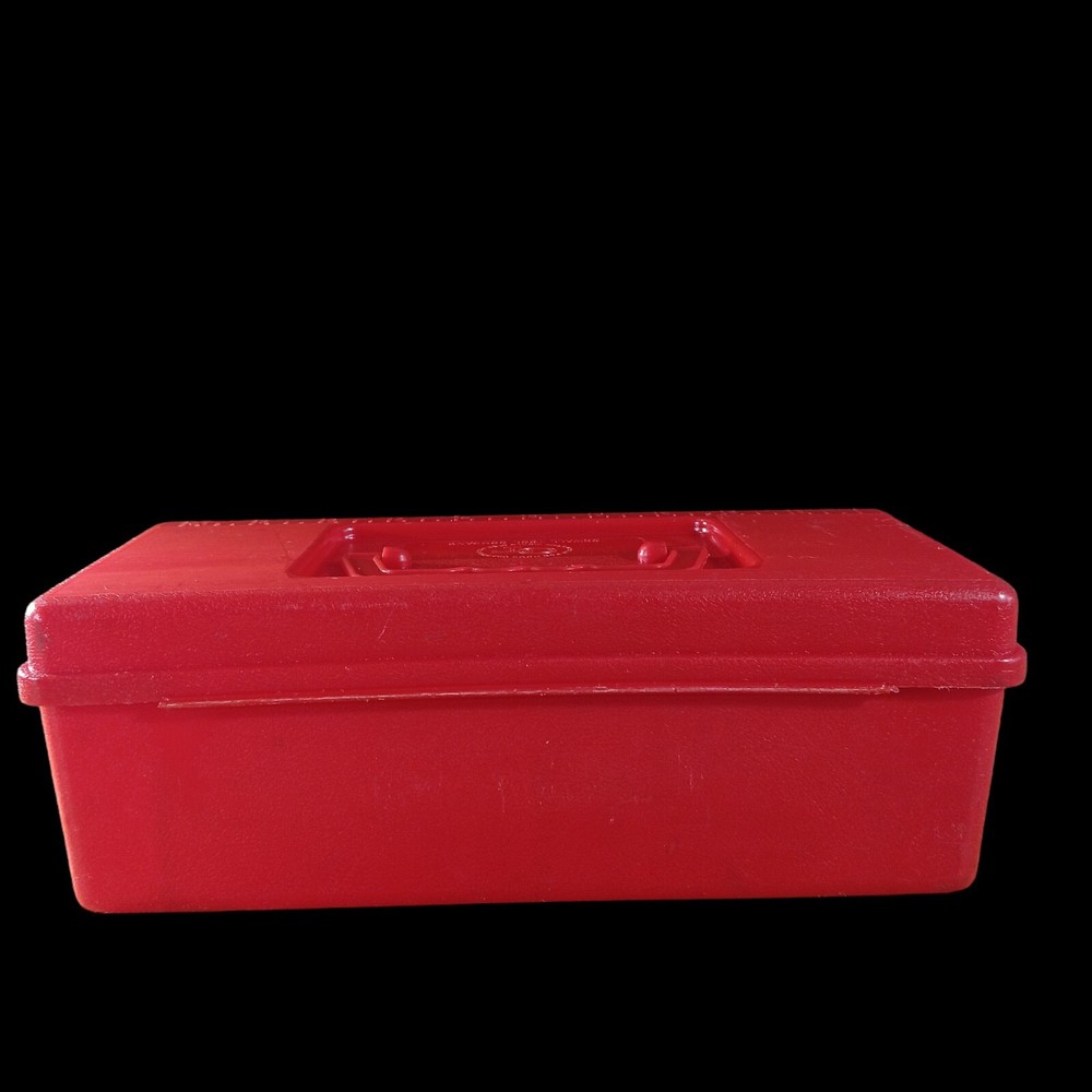 Vintage Oxwall Tool Company Red Tool Box W/ Ruler