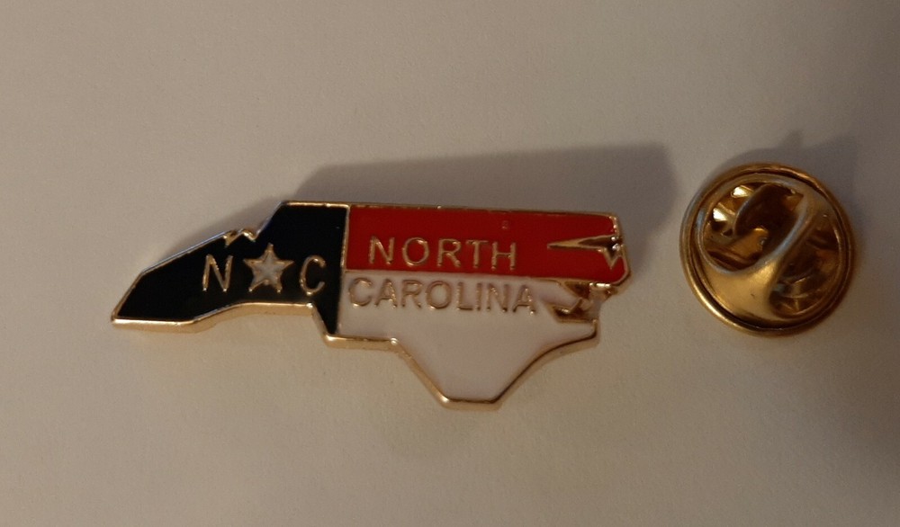 North Carolina State Flag Map Lapel Pin
