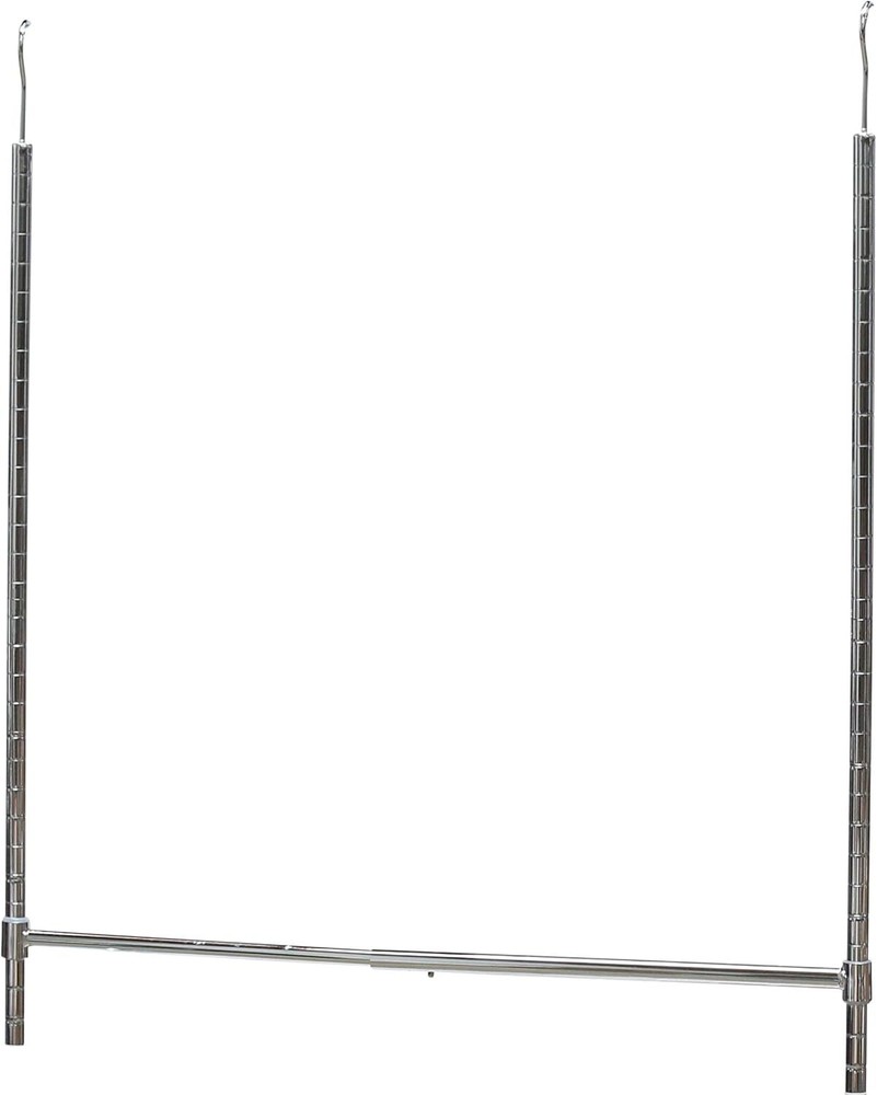 Simple Houseware Adjustable Closet Hanging Rod, Chrome 1 Pack,