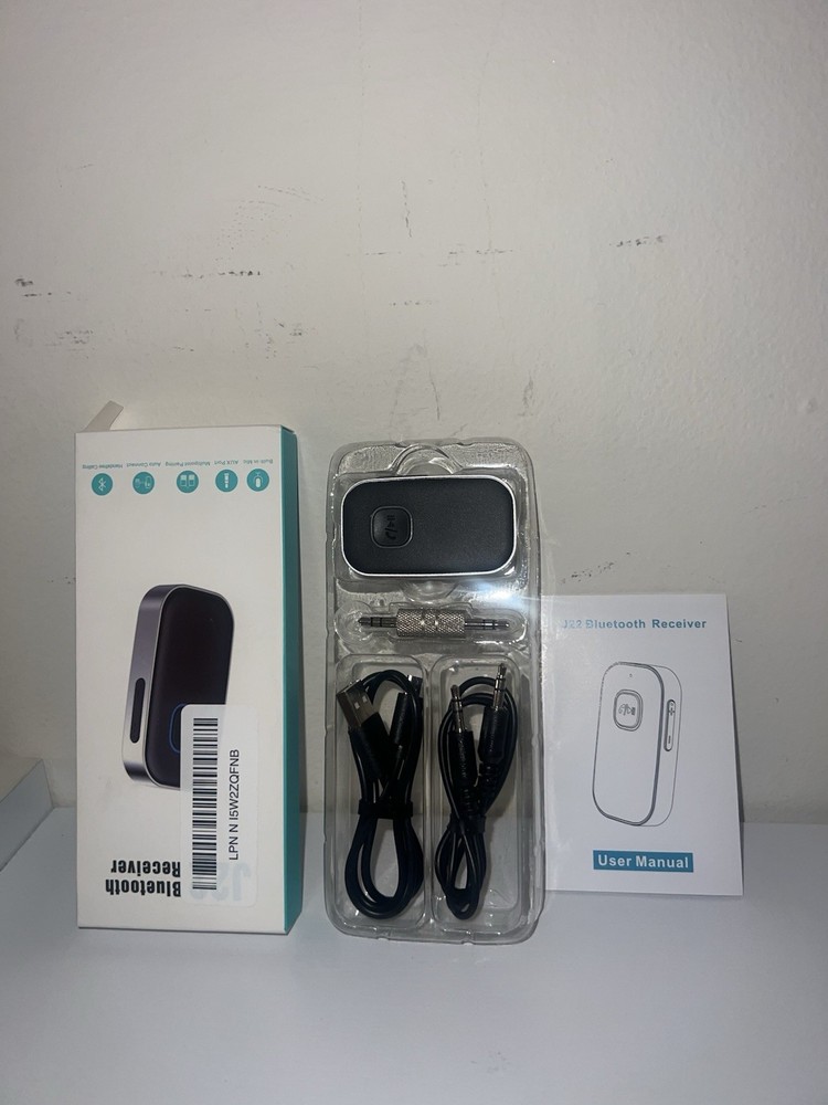 COMSOON Bluetooth Receiver for Car, Noise Cancelling 3.5mm AUX Black+Silver