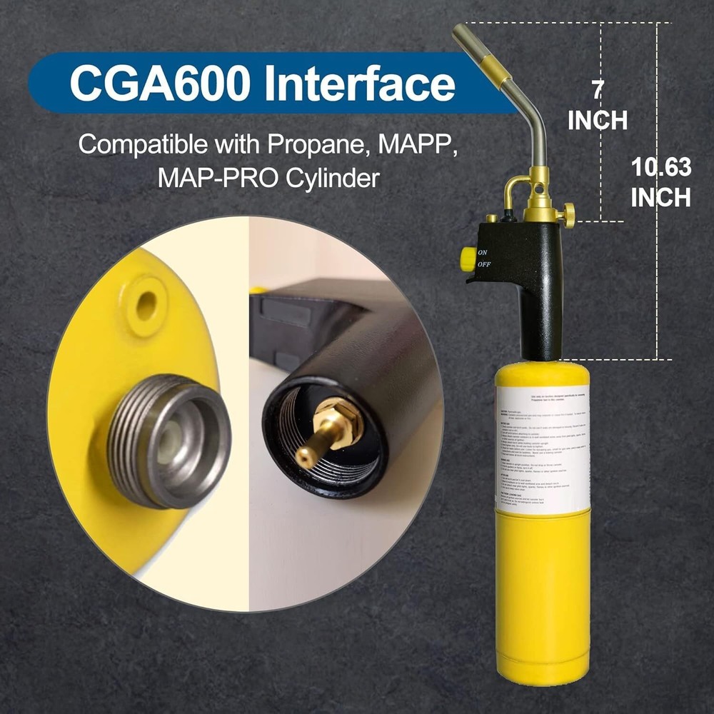 Mapp Propane Torch Head TS8000 Trigger Start Welding Brazing Torch Welding Flame