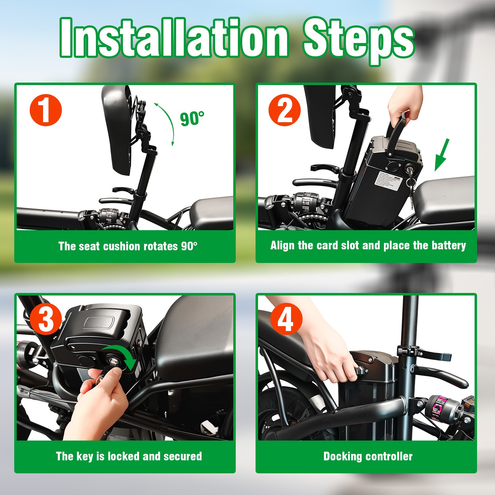 48V 10.4Ah Foldable Electric Ebike lithium Battery Replacement ,For 560W Motor!