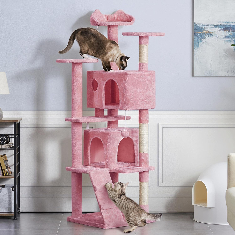 Deluxe Multi-Level Cat Tree with Condos and Scratching Posts for Happy Cats