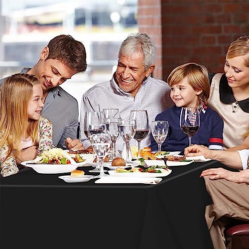 Black Plastic Tablecloth Disposable Table Covers Black Table 3 Pack A1 Black