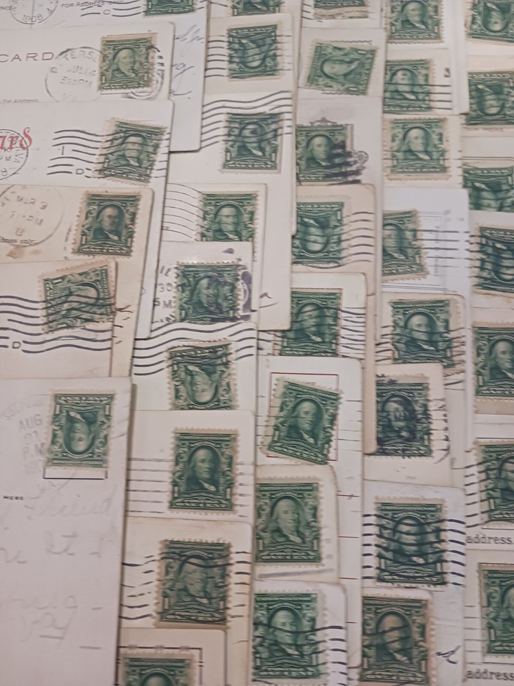 Cpllection Of I Cent Franklin Stamps