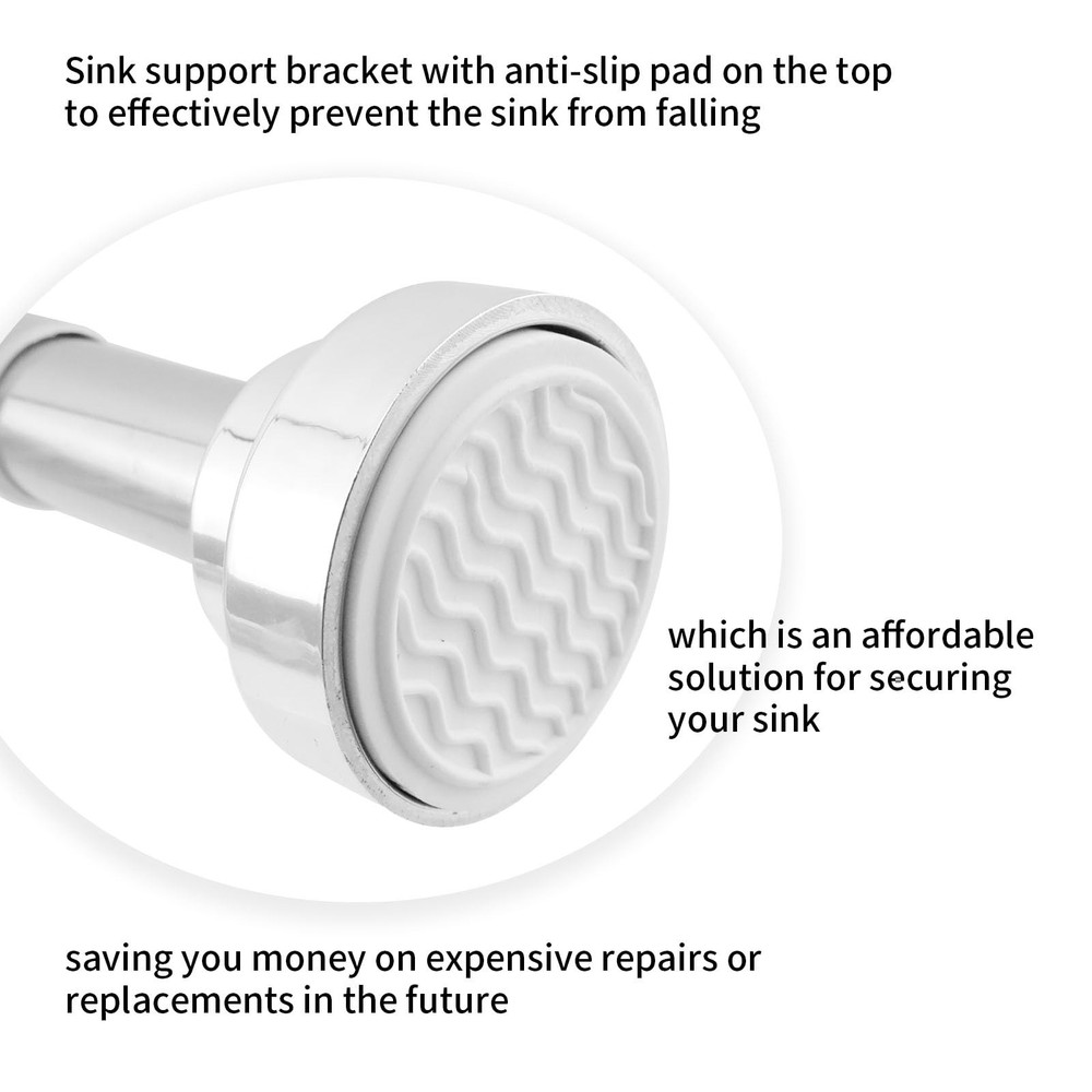 Undermount Sink Brackets Cylindrical Stainless Steel Adjustable Legs 2 Sets