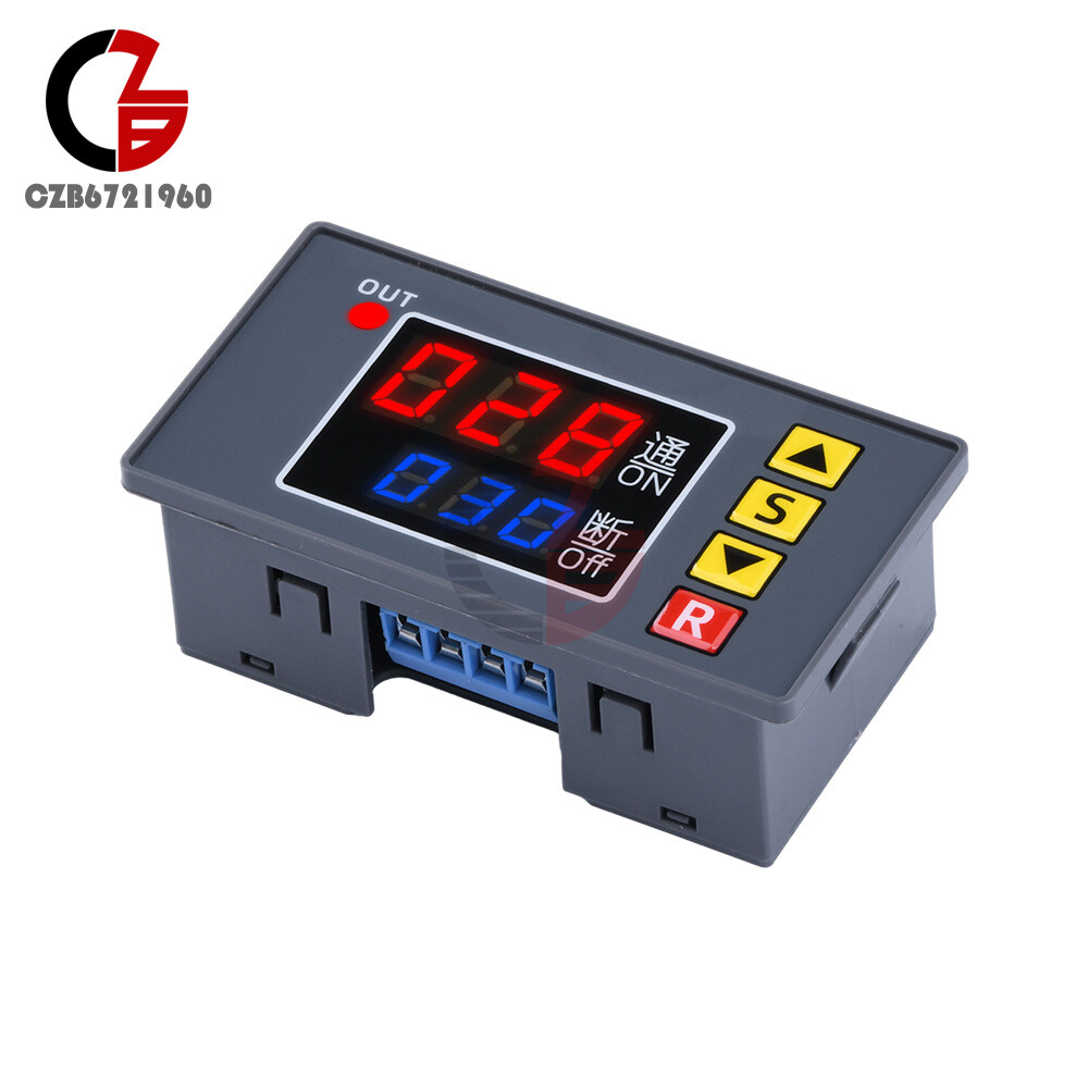 110-220V 12/24V Digital Time Delay Relay Cycle Timer Control Switch Programmable