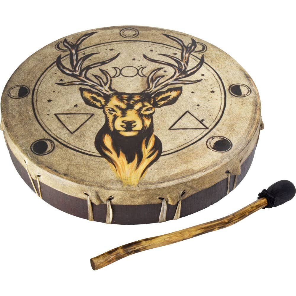 Ceremonial Drum - Stag with Moon Phases - NEW