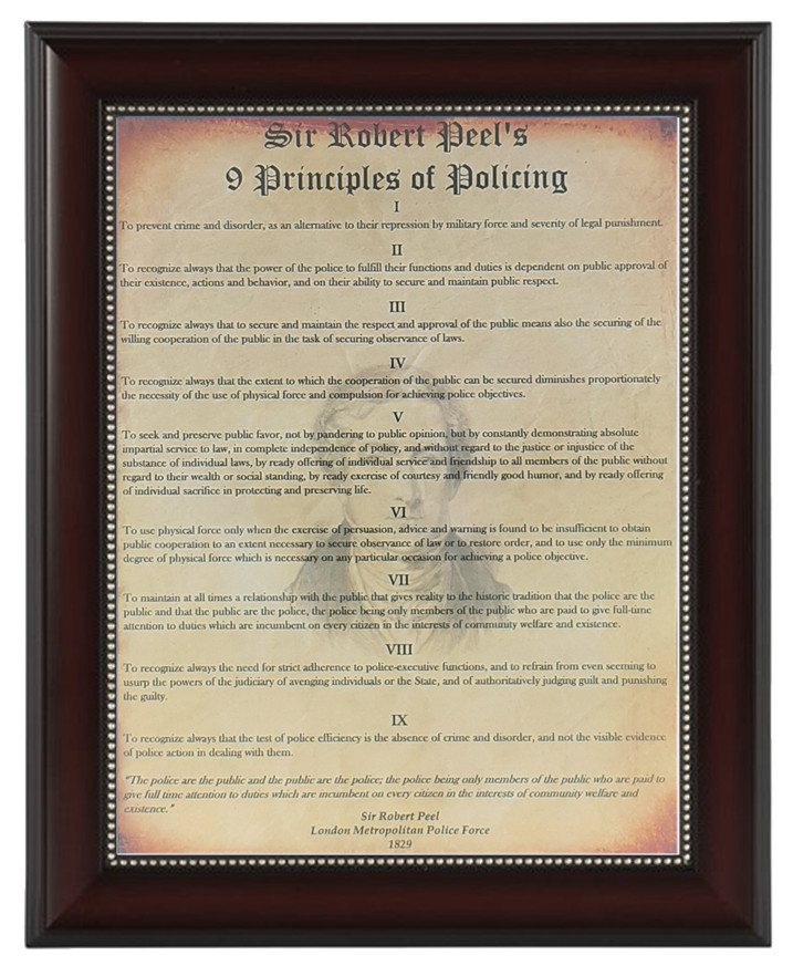 MC-BETTER: Law Enforcement Peel's 9 Principles FRAMED & PERSONALIZED