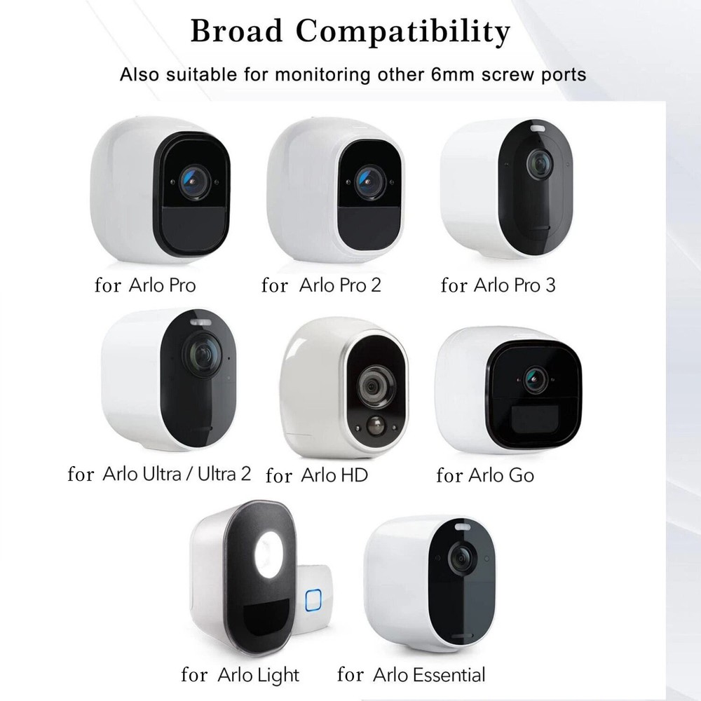 For Arlo Camera Bracket 4 Pack 360° Rotation Mount for Pro 2 Ultra Essential ABS