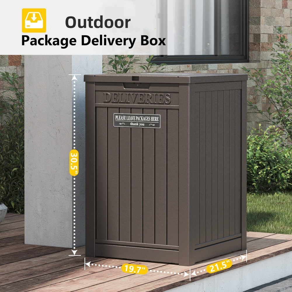 Package Delivery Box for Outside, Storage Box with Lockable Secure, Outdoor R...