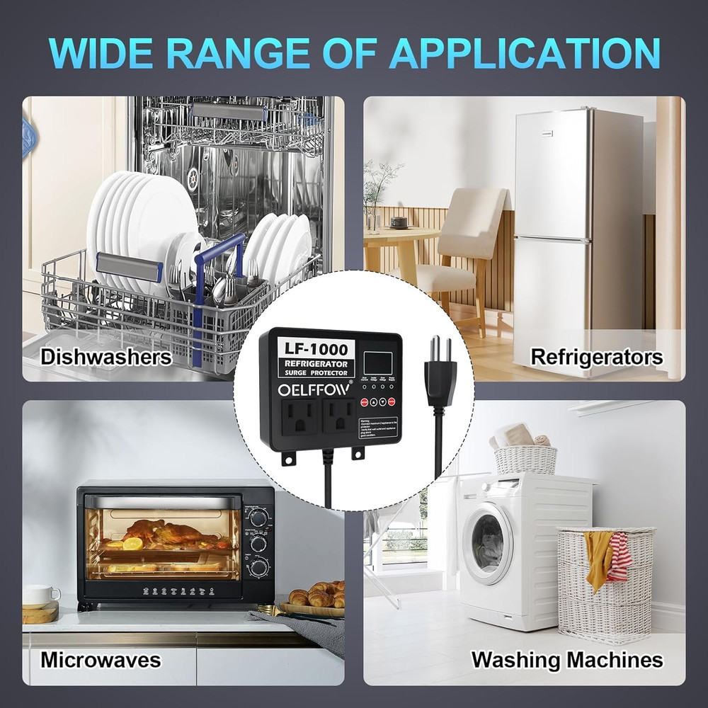 Refrigerator Surge Protector Time Delay and Real-Time Display Voltage Protector