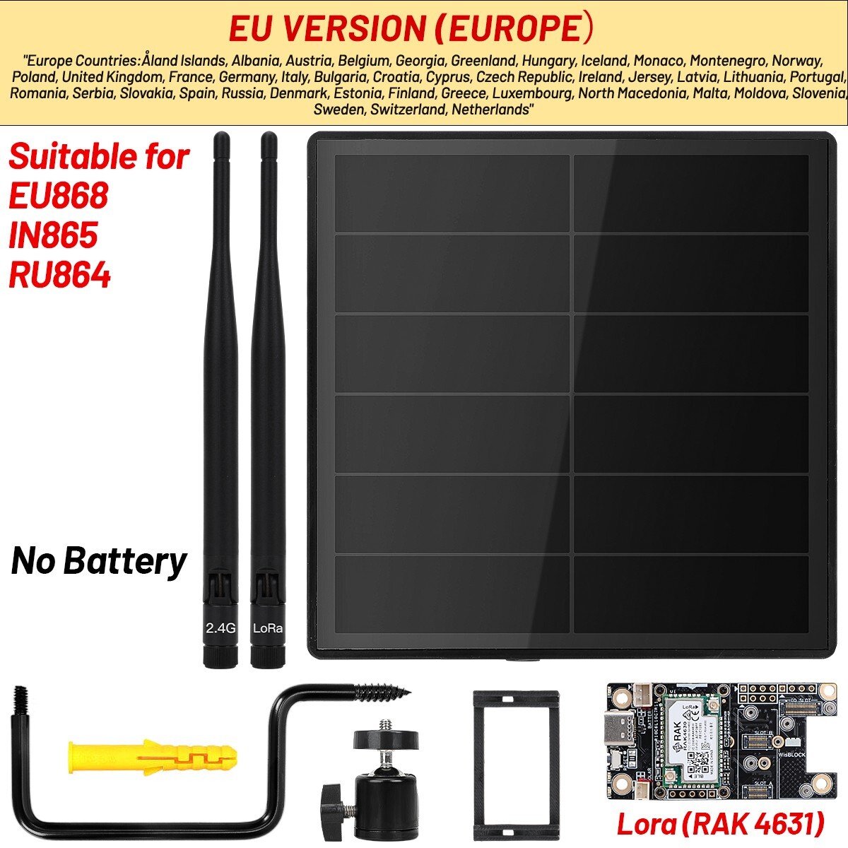D5 Solar Lora Node Repeater for Meshtastic Radio Solar Panel Wisblock RAK4631