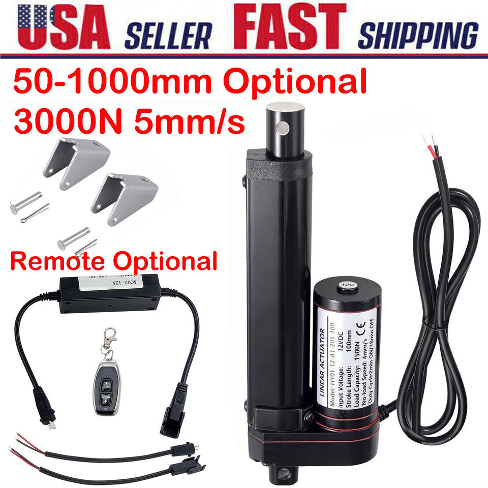 12V 3000N Linear Actuator Waterproof Long Stroke 6inch Heavy Duty 2inch ~ 40inch