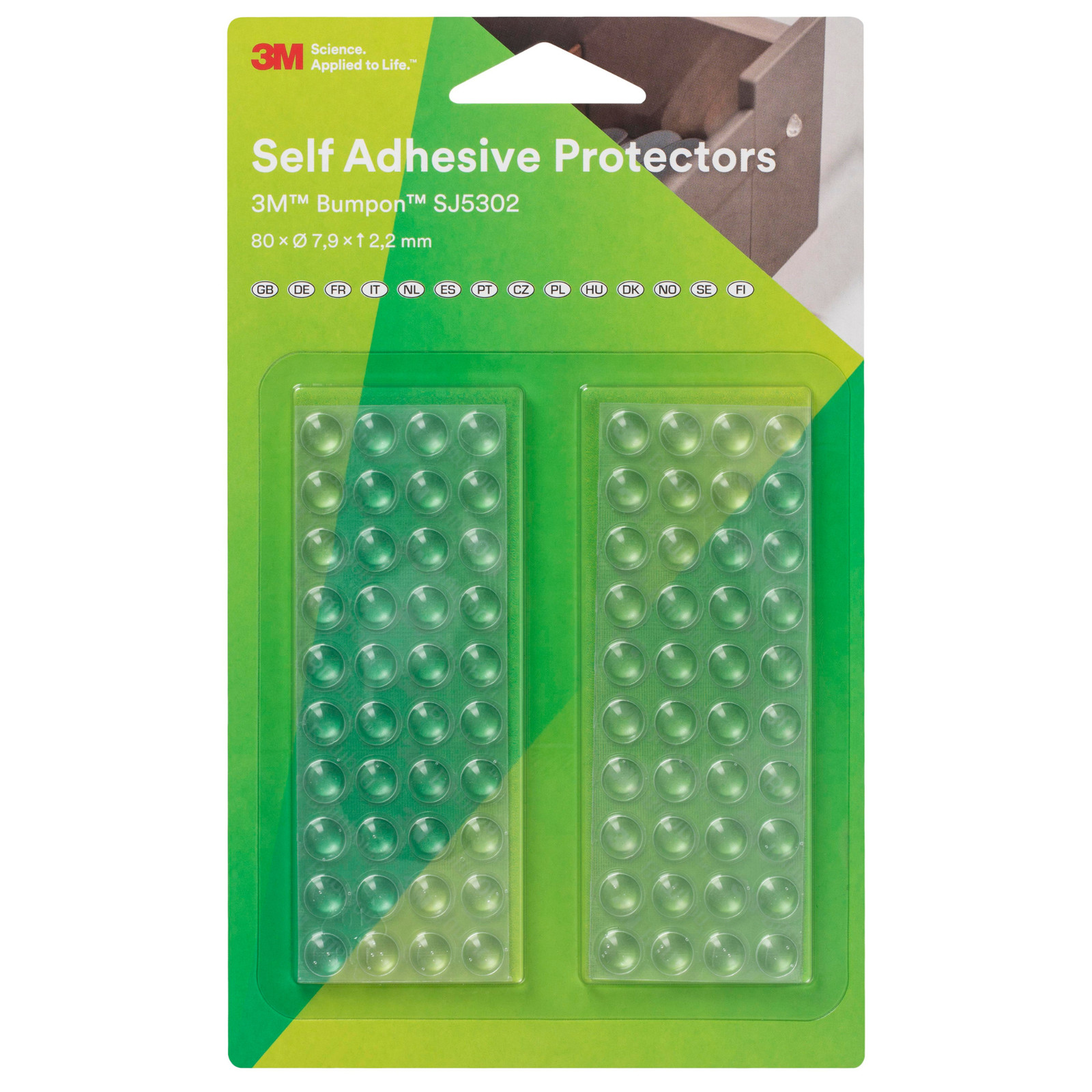 3M Bumpon Self-Adhesive Protectors: 0.312 in. width x 0.085 in. thick (Clear) *r