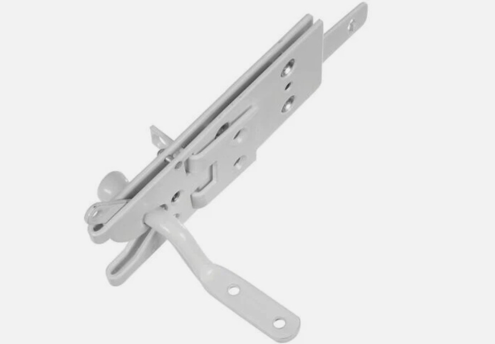 Vinyl Gate Automatic Latch White Aluminum N342-683