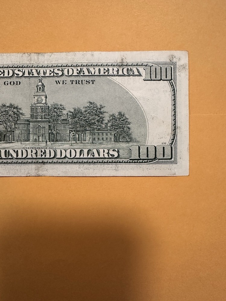 2006 - $100 Dollar Bill - Multiple Ink Bleed Through Errors (See Description)