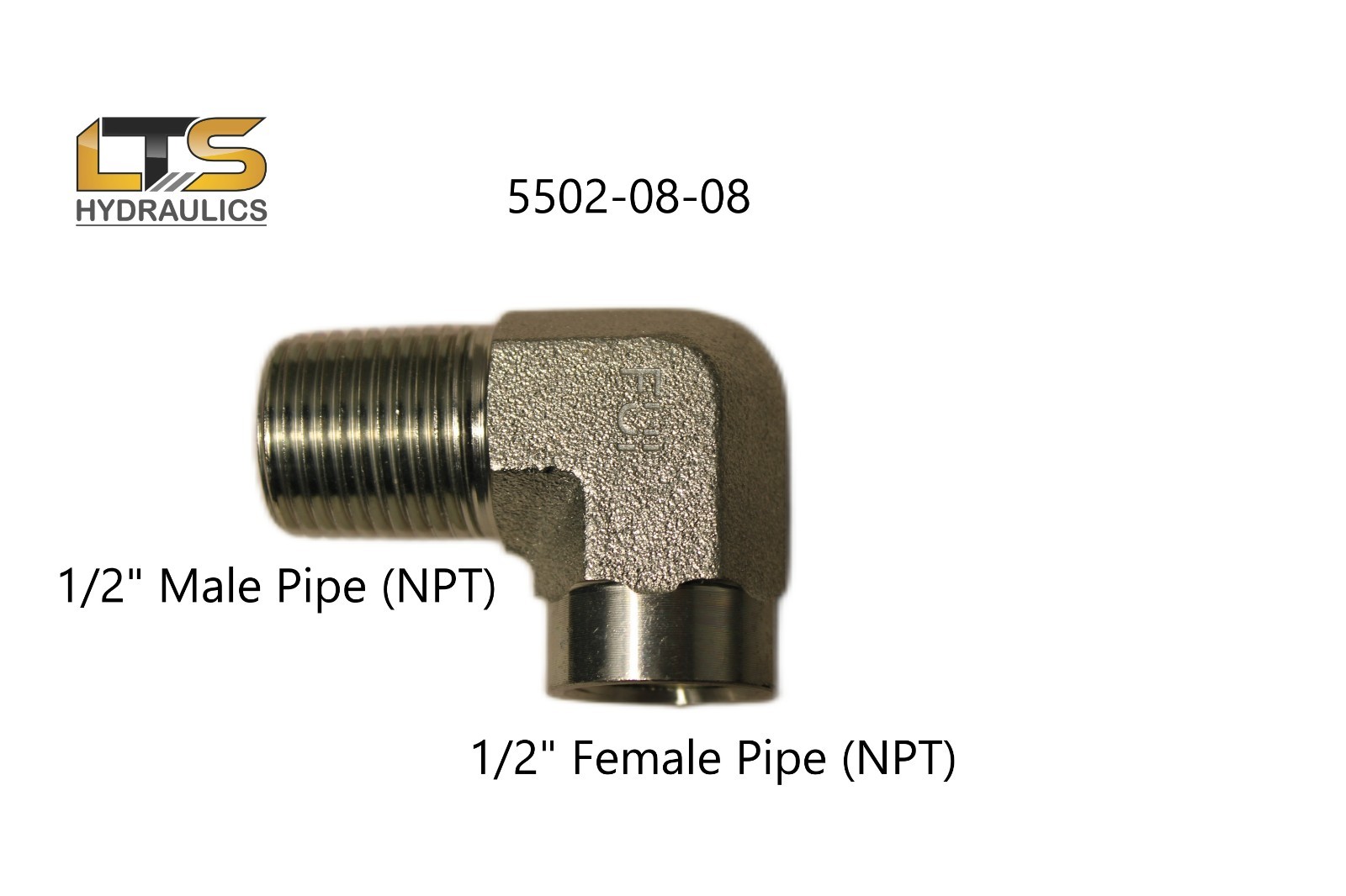 5502-08-08 Steel 1/2" Male Pipe NPT x 1/2" Female Pipe 90° Street Elbow Qty 1