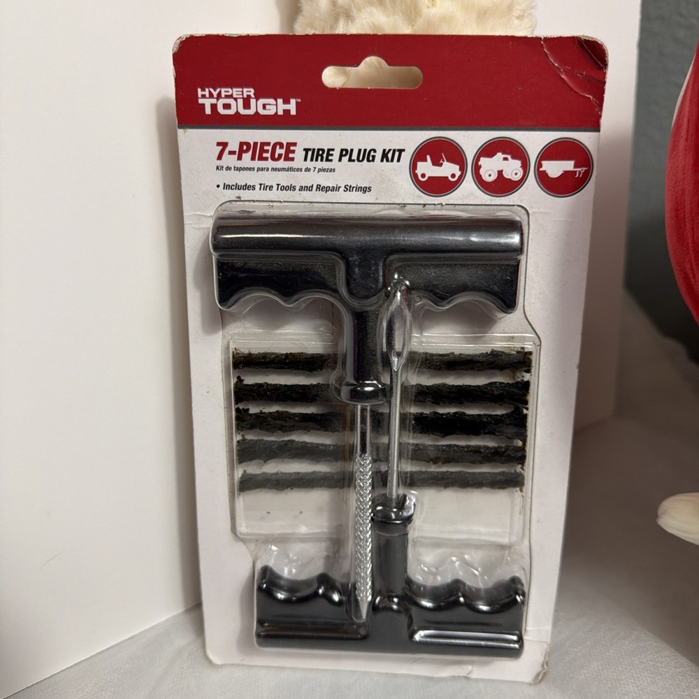 Hyper Tough 7-Piece Tire Plug Kit w/ Tire Tools & Extra Strong Repair Strings
