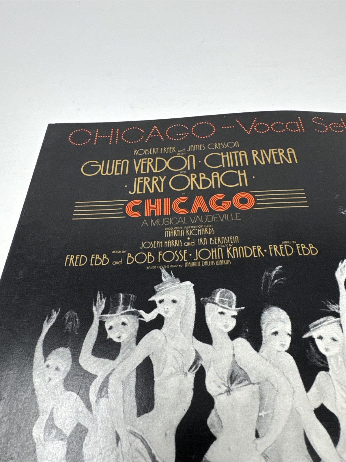 Chicago Vocal Selection Sheet Music Vintage 1975 Opening Night Performance