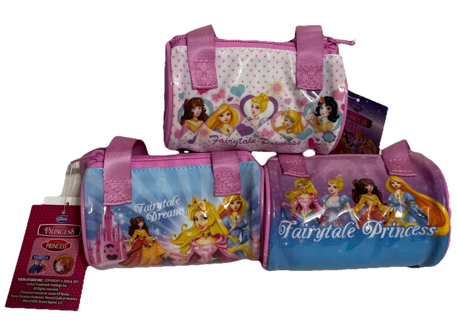 Fairytale Princess Small Handbags Purses  5.5”x4”x3” pink-Lot of 3