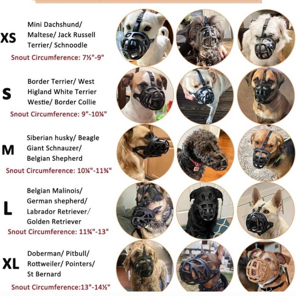 Barkless Silicone Basket Dog Muzzle Size 5 Adjustable NEW