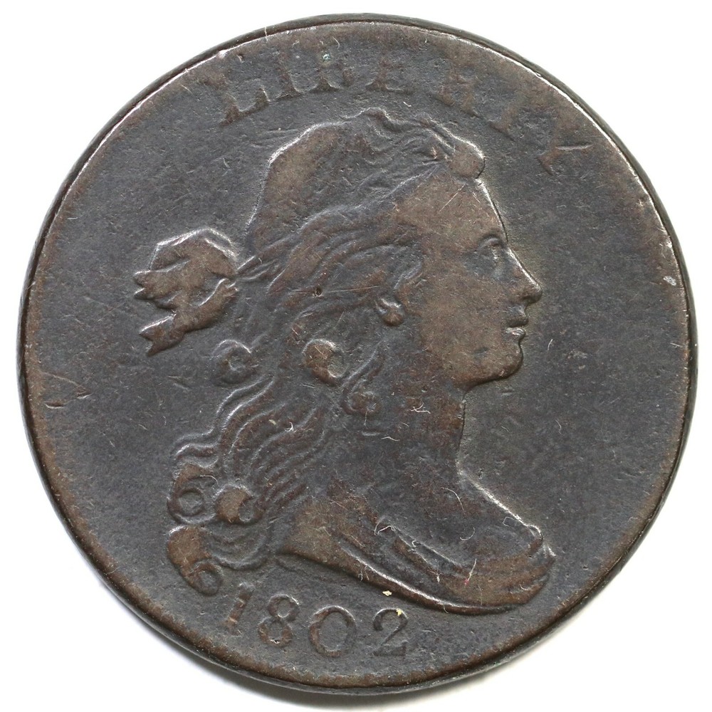1802 S-238 R-4 Draped Bust Large Cent Coin 1c