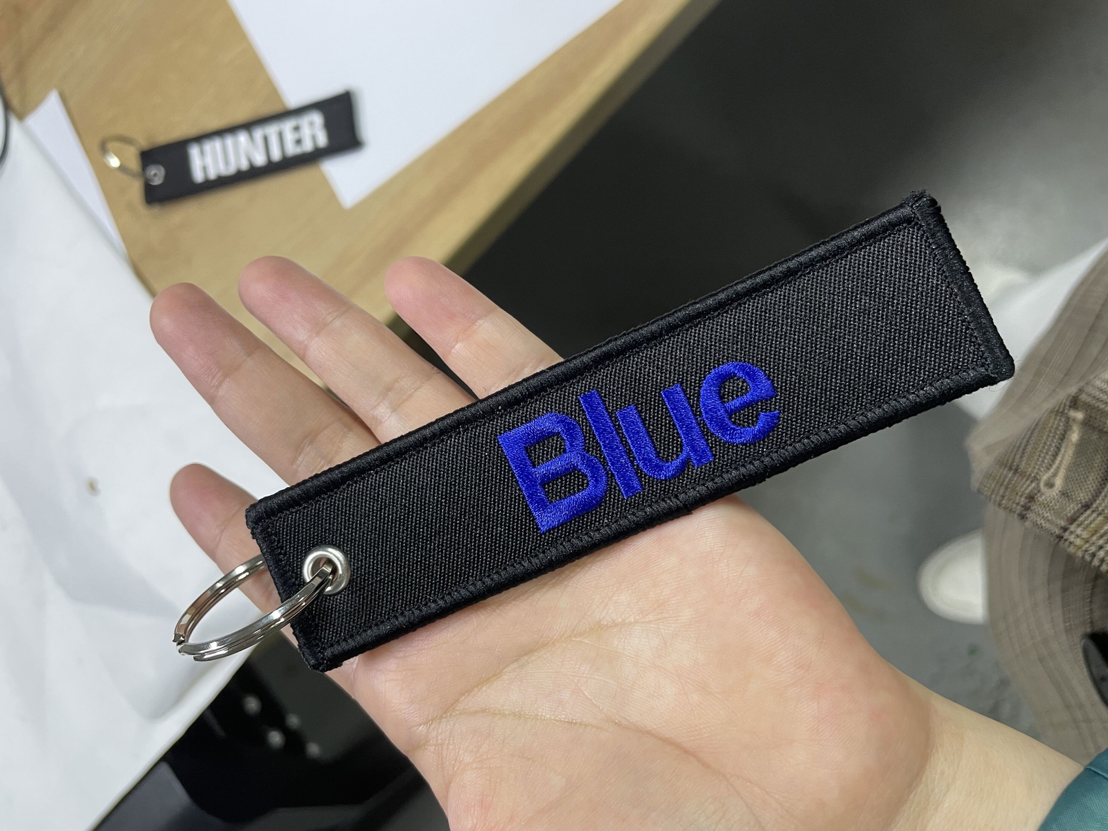 Customized key Chain Tag Motorcycle Outboard Double Sided Embroidered Keychain