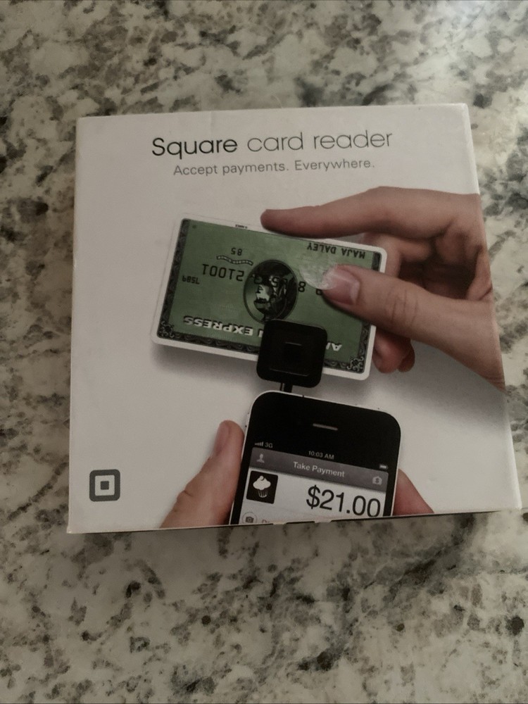 Square Credit Card Reader Contactless Black Chip for iPhone iPad and Android