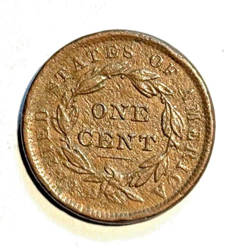 1838 Coronet Head Large Cent CHOICE VF E155 VYKCC