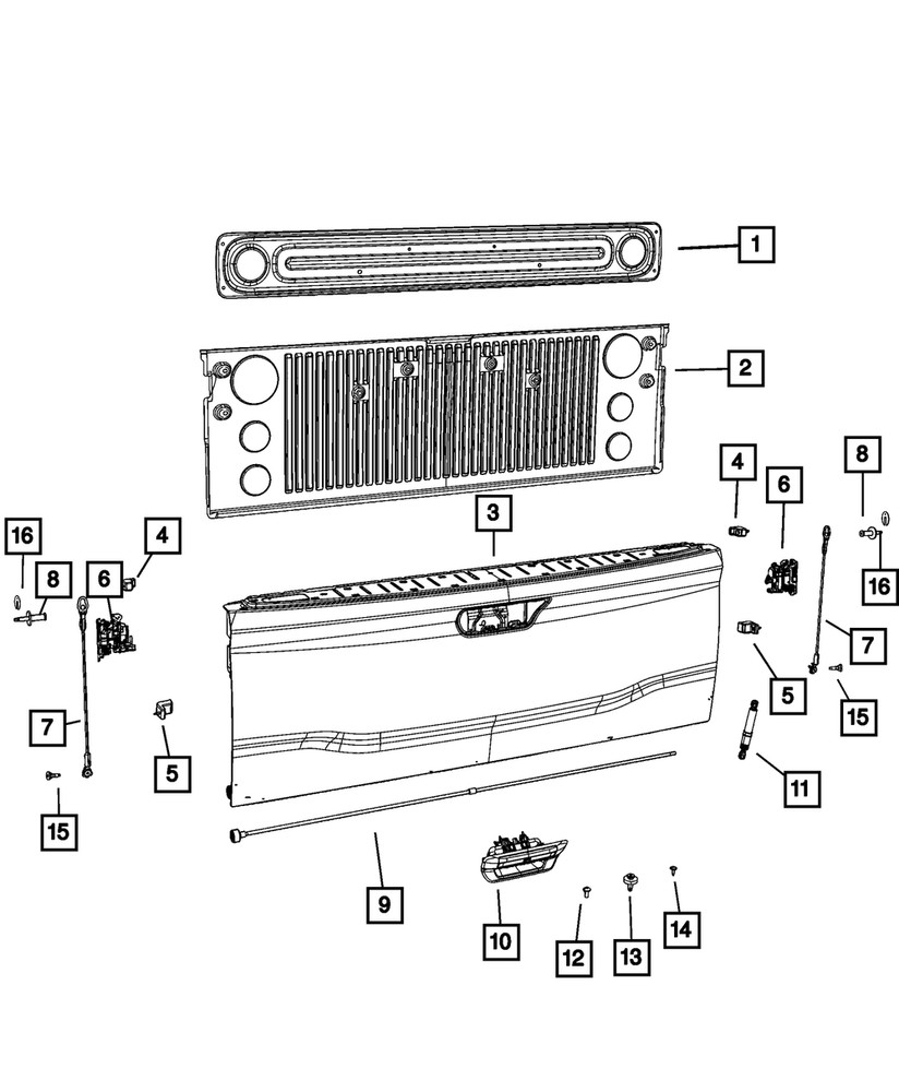 Genuine Mopar Tailgate Latch 68362549AK