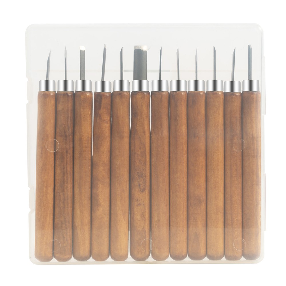 12-Piece Wood Carving Tools Kit Hand Chisel Tool Set Woodworking Gouges Steel