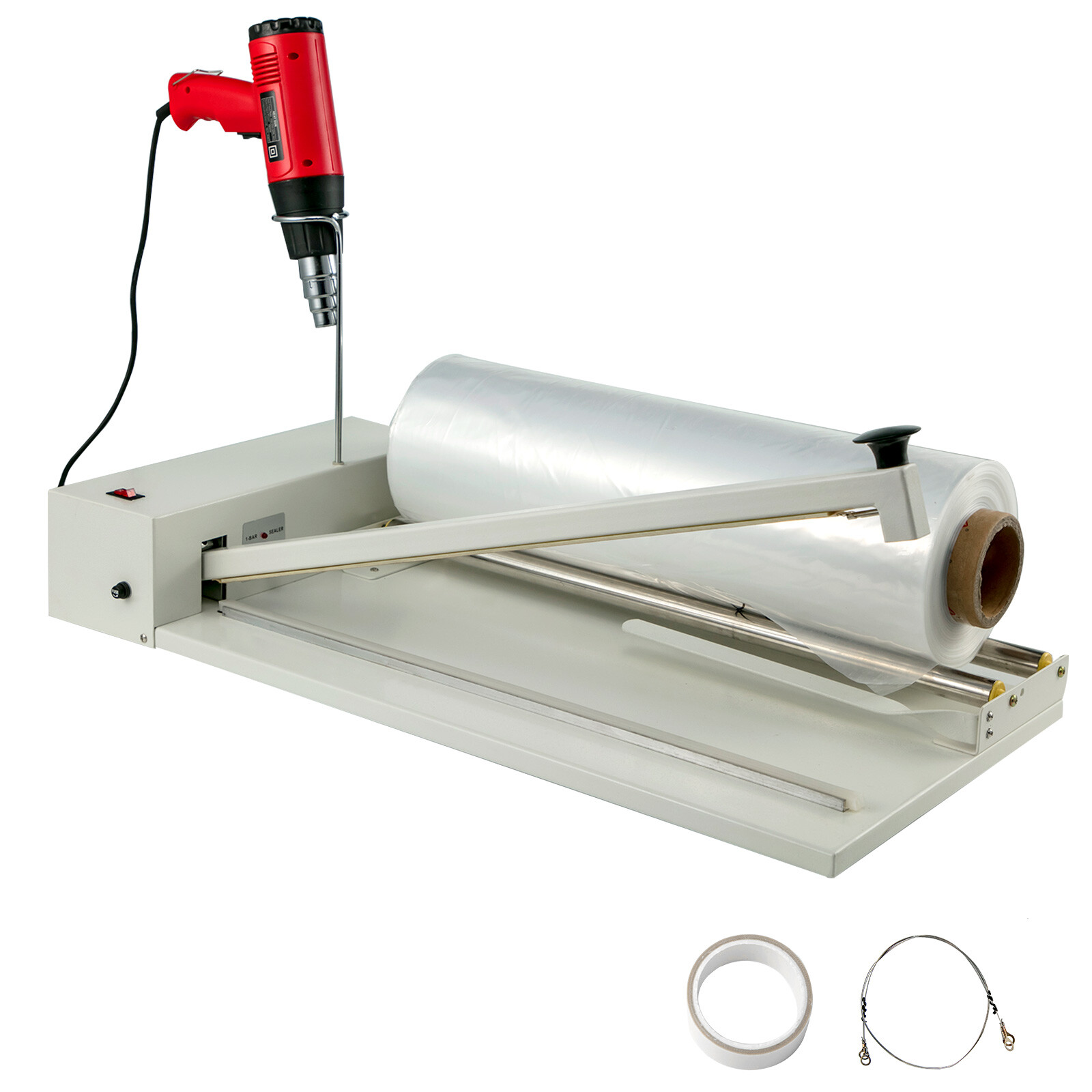 Uimoso 18" 530W Shrink Wrap Sealing Machine 1800W Heat Gun 558 Feet I-bar Sealer