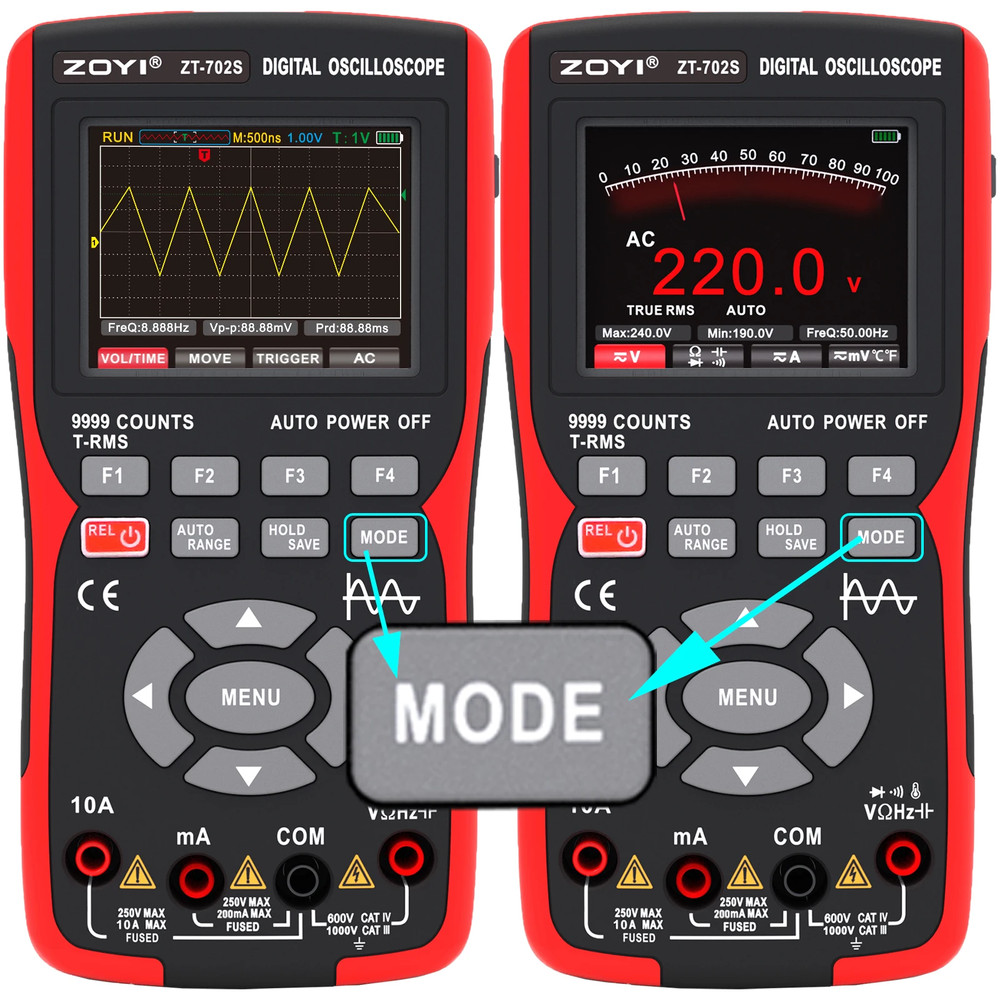 Digital Oscilloscope Multimeter AC/DC Volt Ohm Meter Ammeter Auto Range BLACK1