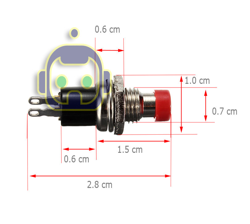 10pcs Lockless Momentary On Off Push Button Red Mini Switch PBS-110 M121