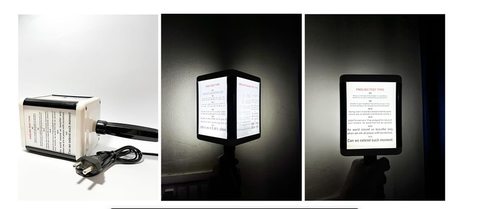 Near Vision Box Plugin Light Wall Mount & Handle Eye Testing Drum For Medical
