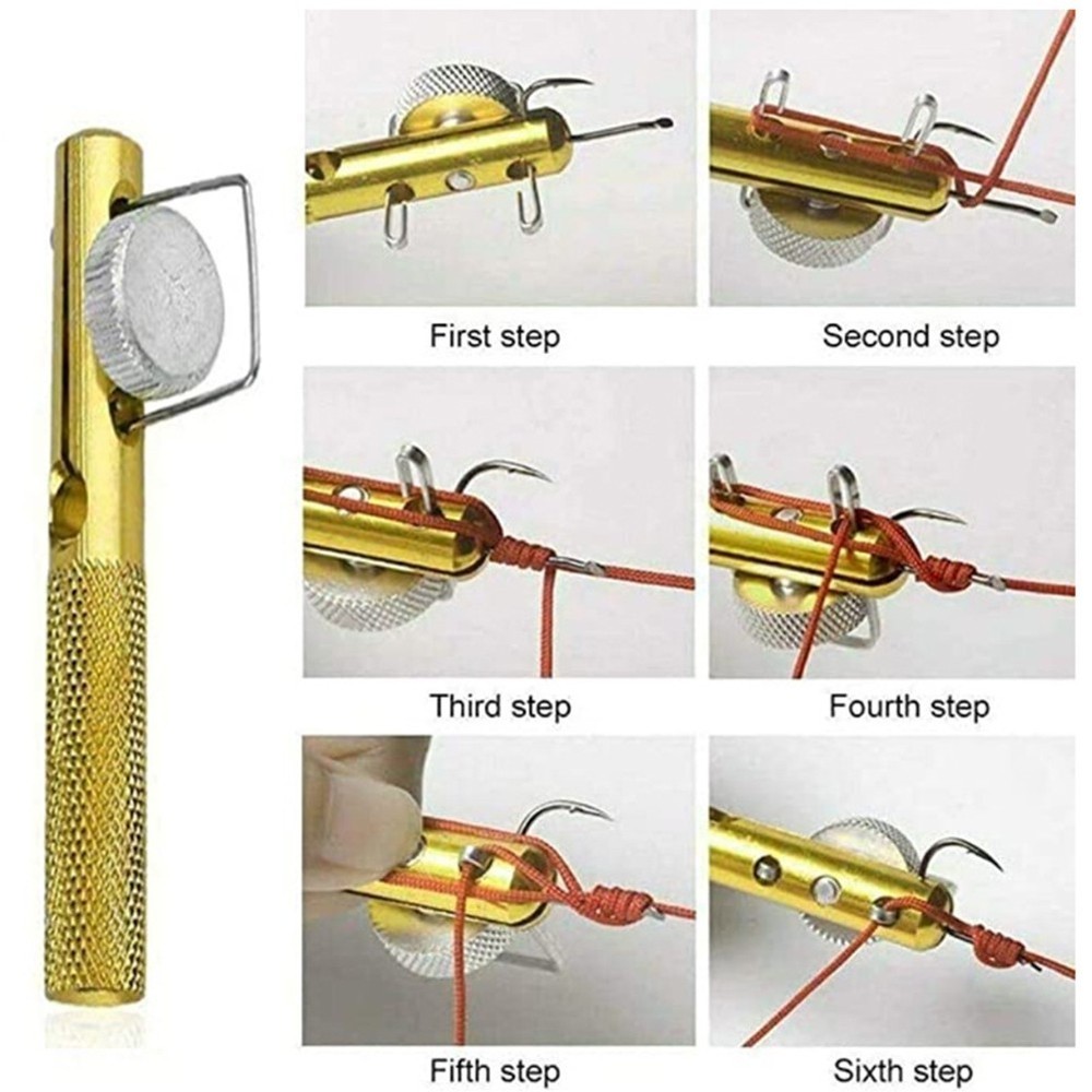 Multi Function Fishing Tool Hook Remover Eye Cleaner and Knotter Tying Device