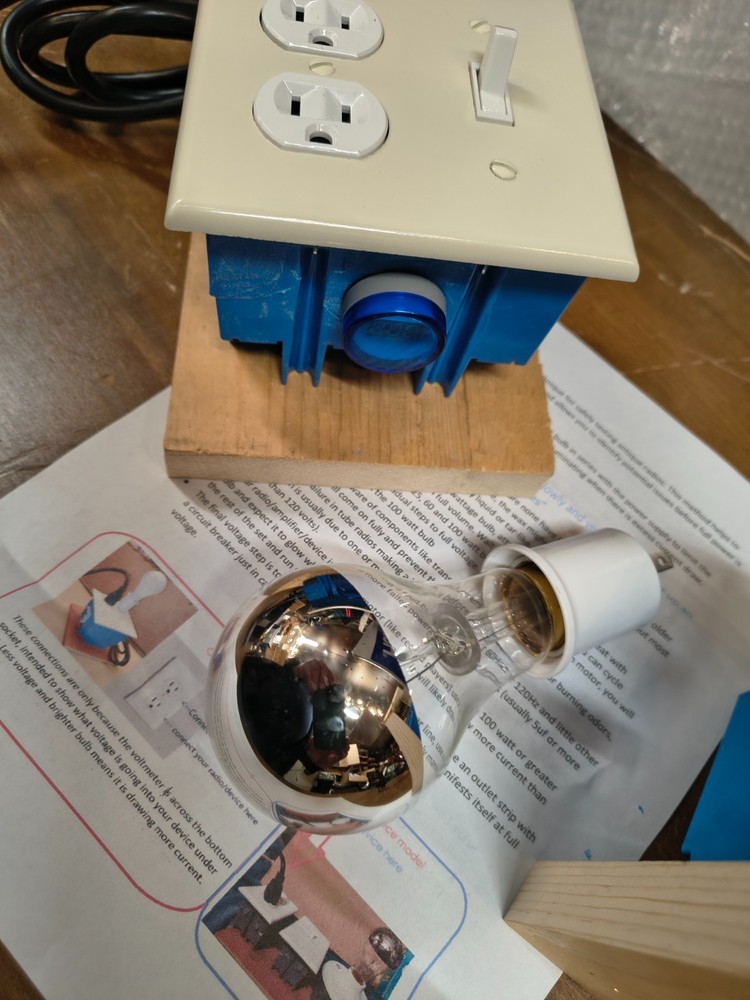 Dim Bulb Tester for Amplifiers current limiter *INCLUDING 60W bulb & METER*