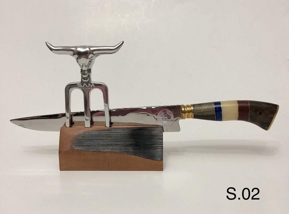 Knife Display Wood Stand Handmade - S.02