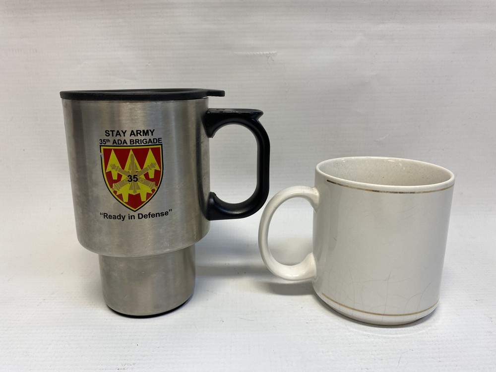 US Army Stainless and Ceramic Coffee Mugs