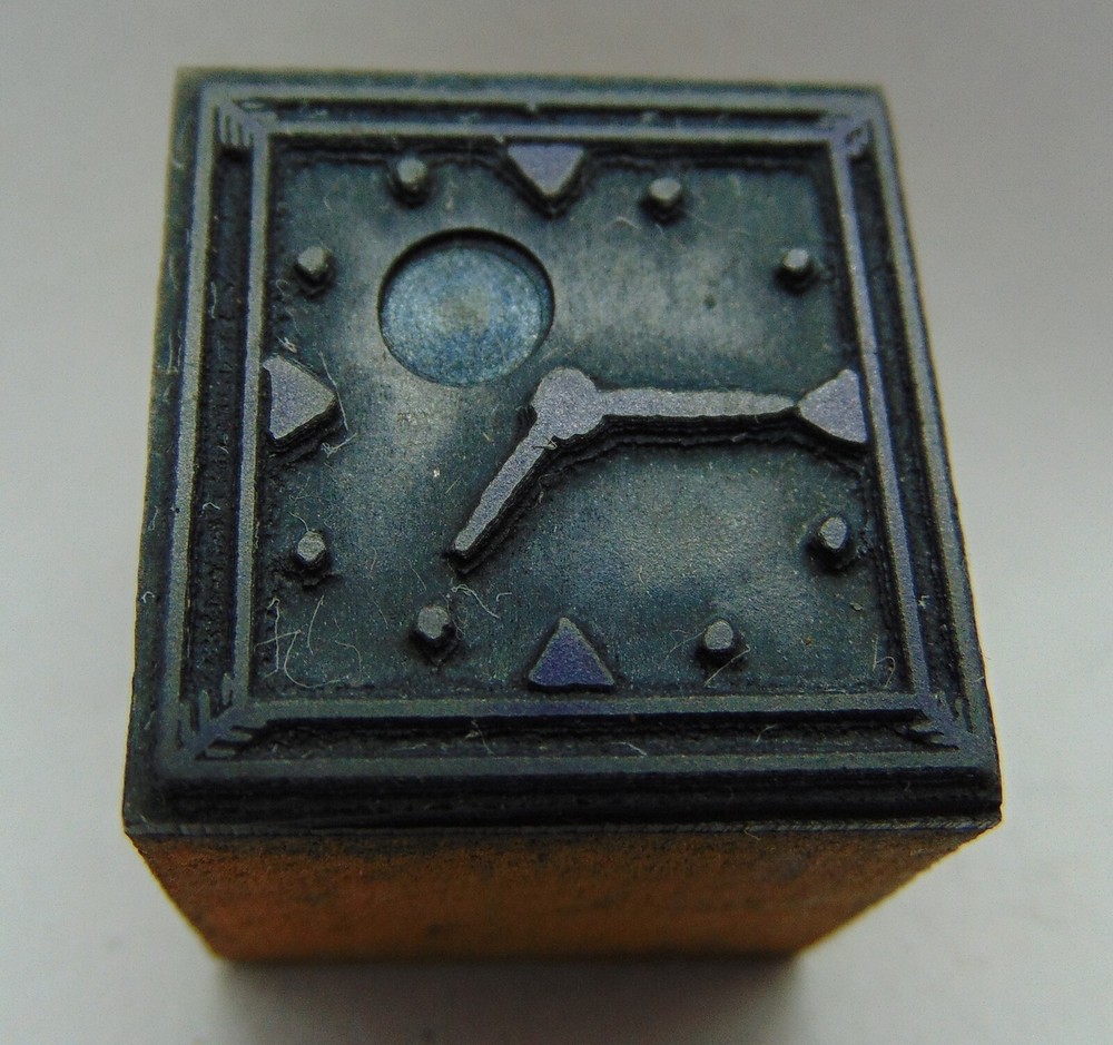Printing Letterpress Printers Block Square Clock Face