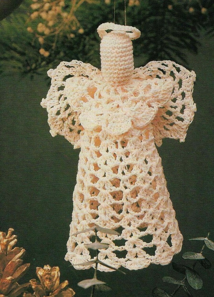 ANGEL ORNAMENT 6" DOLL CHRISTMAS CROCHET PATTERN INSTRUCTIONS