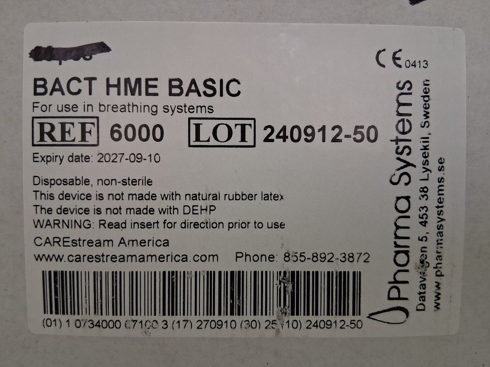 BACT HME BASIC 30 Count Heat Moisture Exchanger Bacterial Viral Filter Box