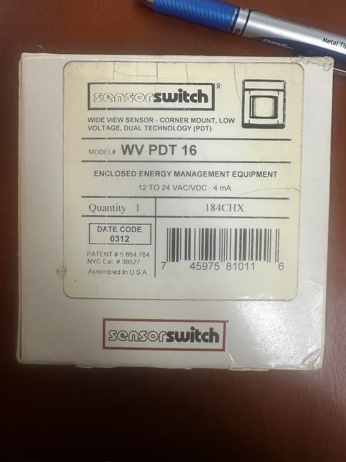 NEW Acuity Sensor Switch WV PDT 16 Corner Mnt. Low Voltage Passive Dual Tech