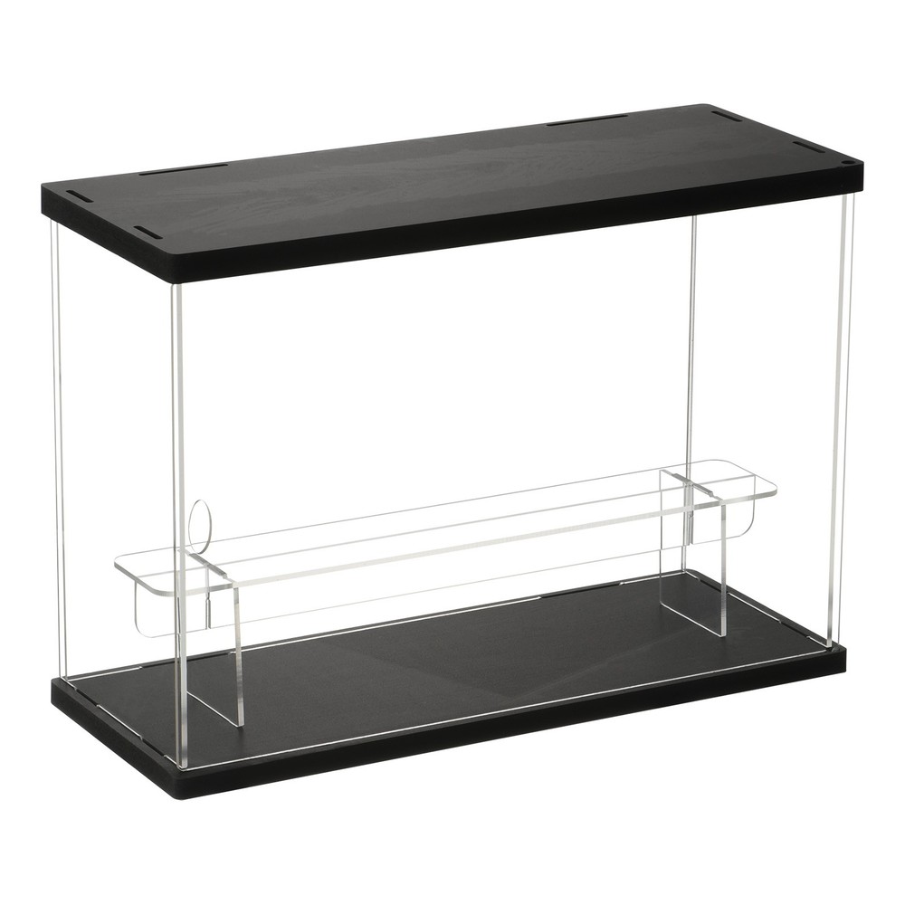 Acrylic Display Case with LED Light 12.59" x 4.72" 2 Tier Dustproof Showcase